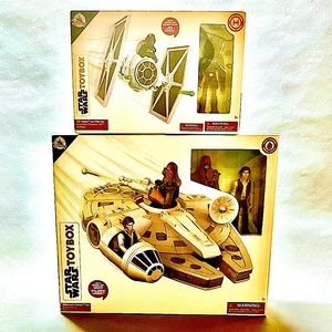 *BOTH Star Wars Millennium Falcon and Tie Fighter Play Sets